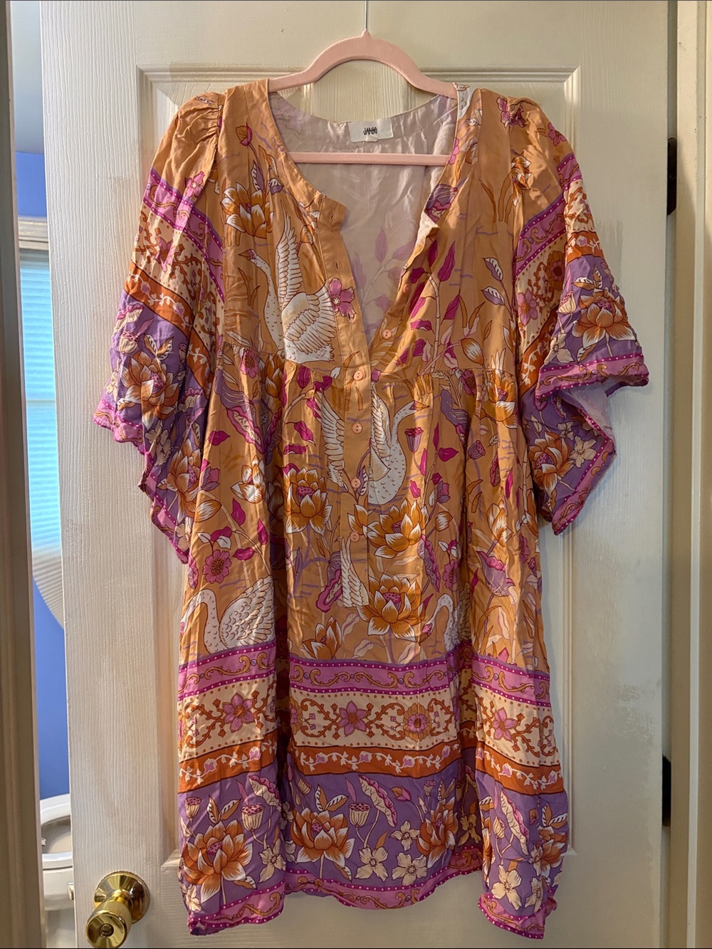 Jaase Mustard & Lavender Boho Floral Tunic
